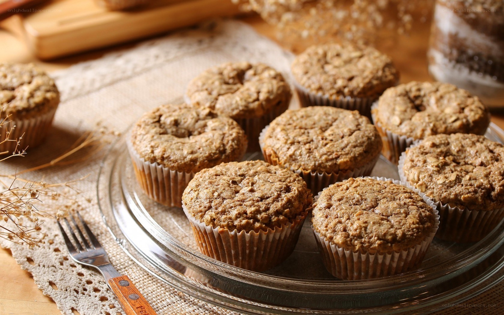 oatmeal muffins on a platter
