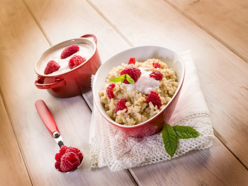 Oatmeal with Raspberries