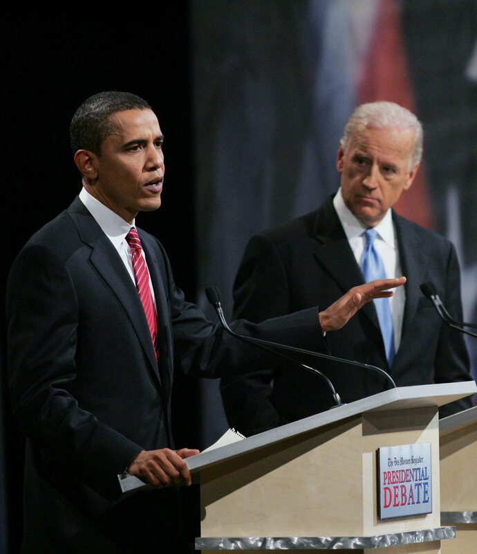 Obama and Biden at a debate