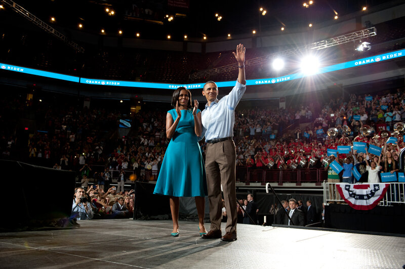 Obama and Biden on Stage