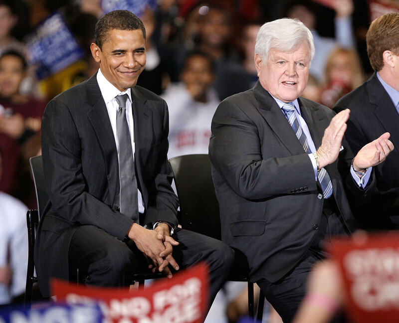 Obama and Newt Gingrich at rally