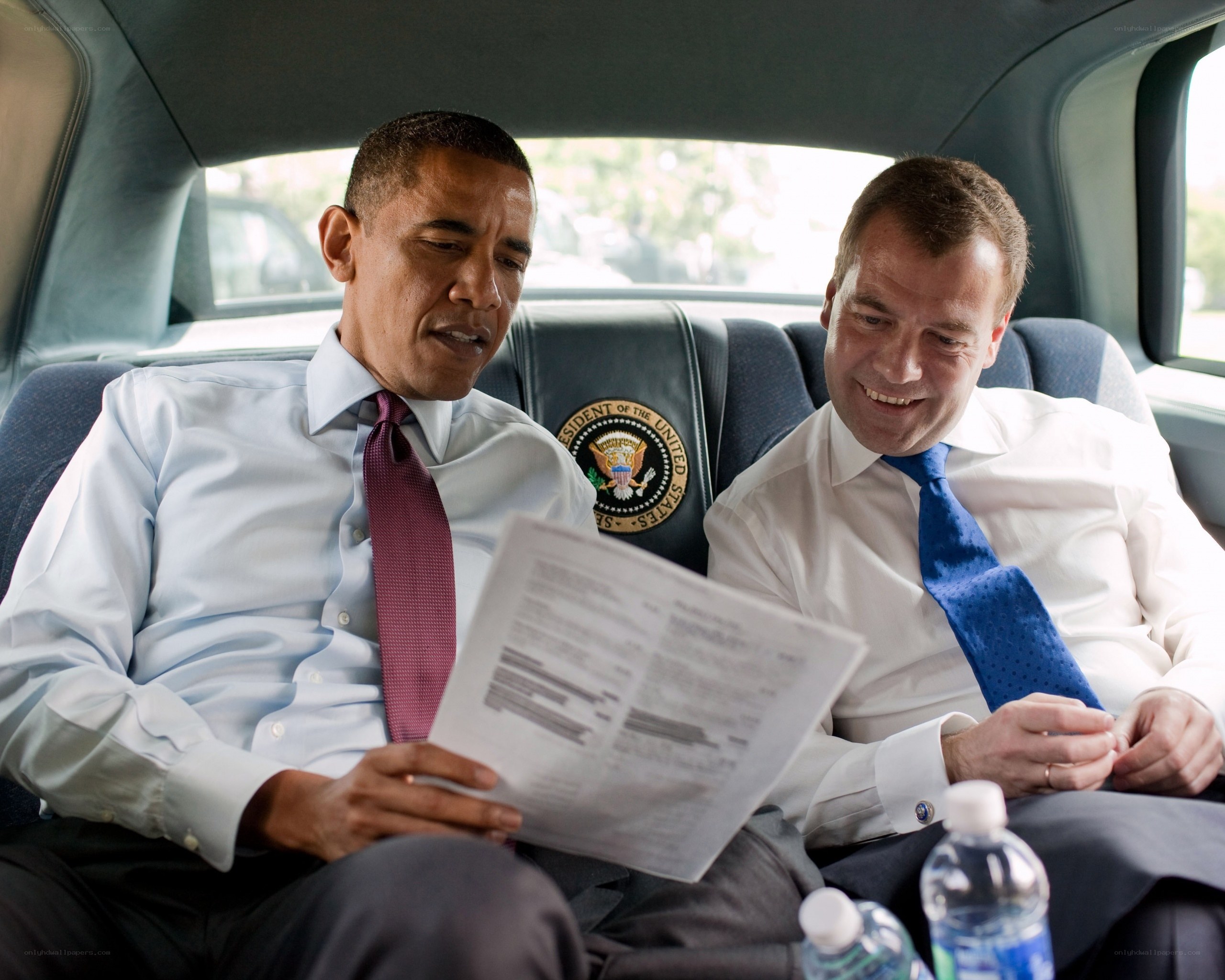 Obama and Putin in car