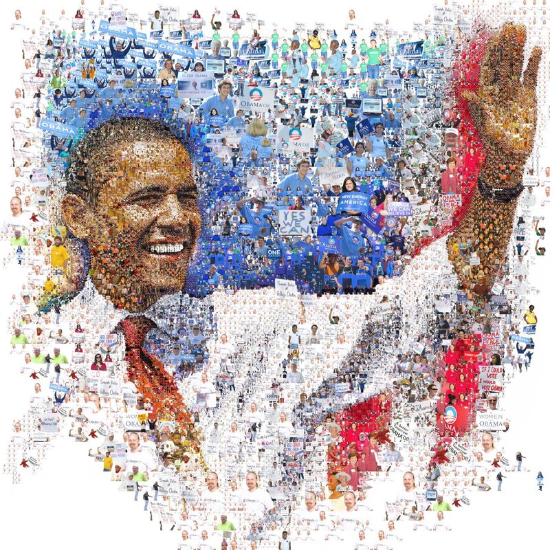 Obama campaign mosaic portrait