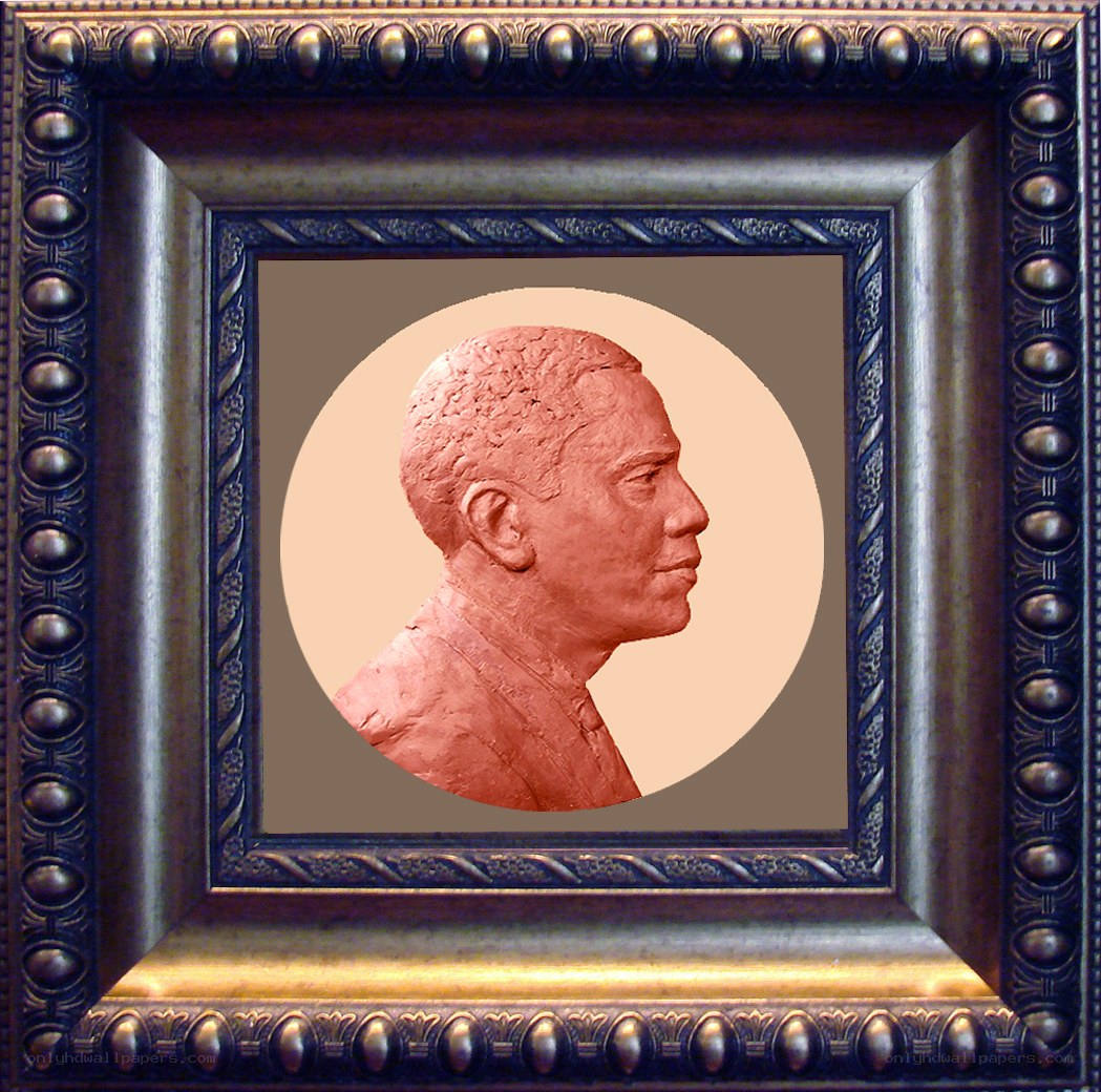 Obama clay bust portrait
