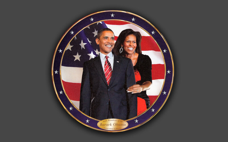 Obama commemorative plate
