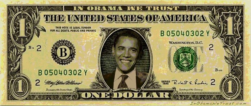 Obama dollar bill parody