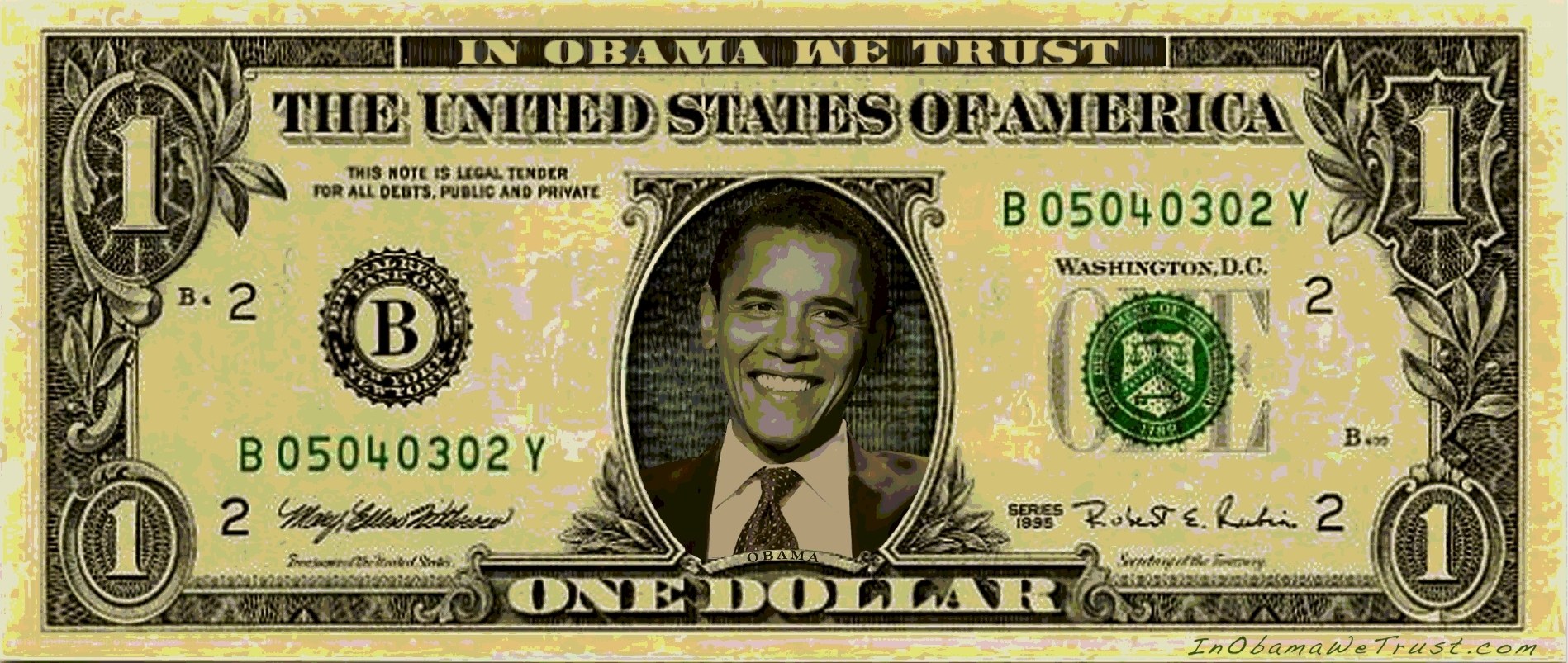 Obama dollar bill parody