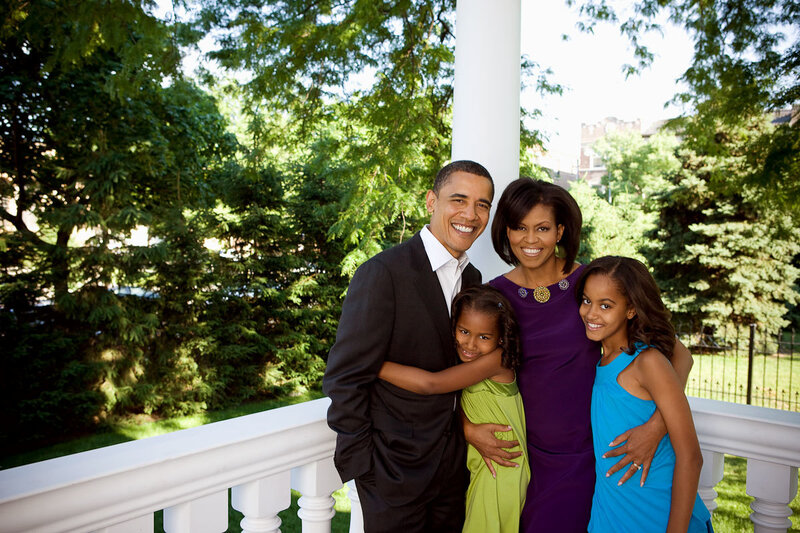 Obama Family on Porch