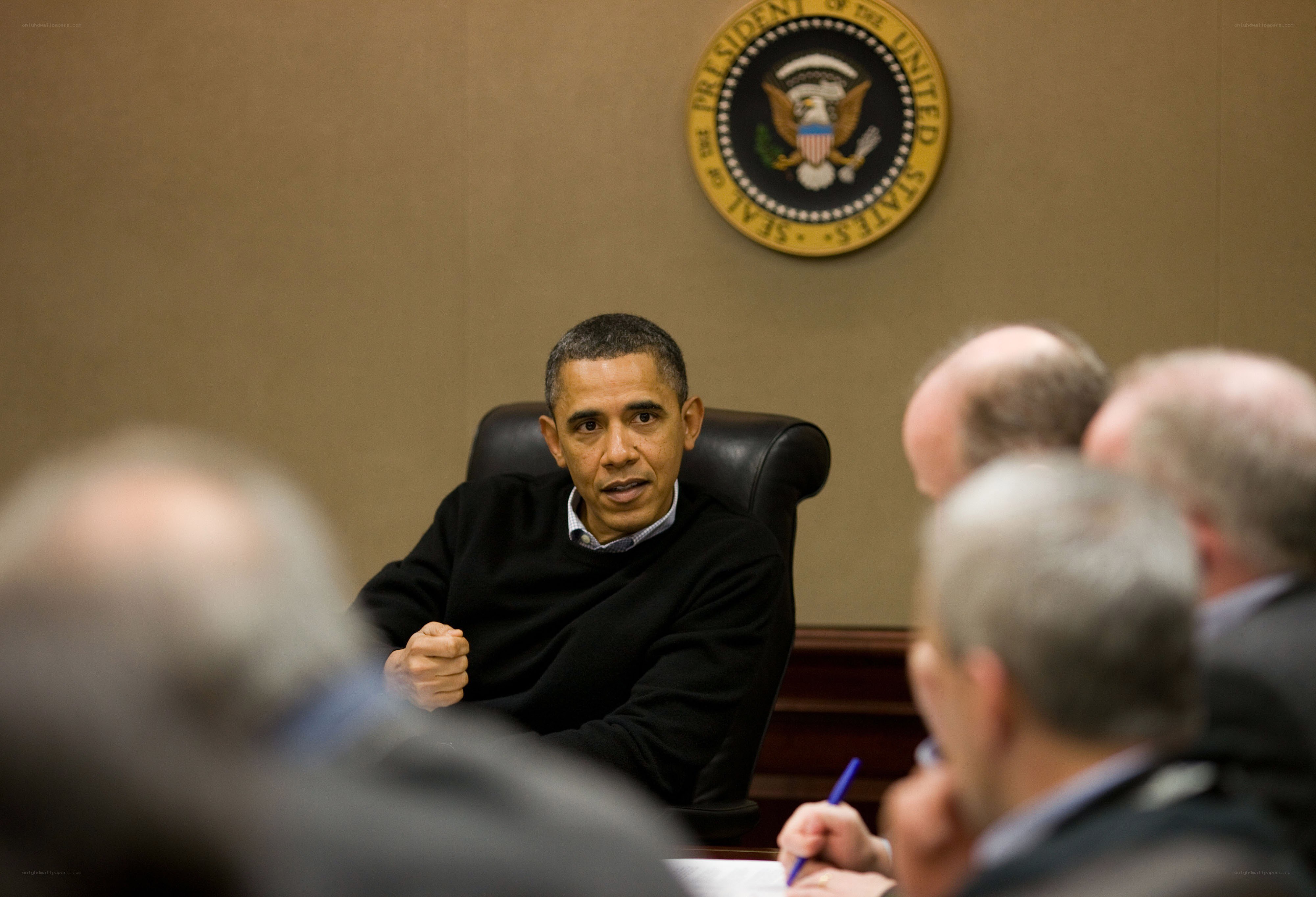 Obama in a meeting