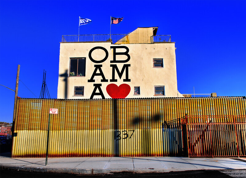 Obama love mural in Brooklyn