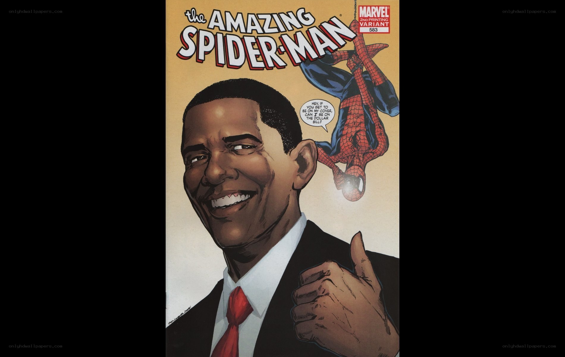 Obama on Spider-Man cover