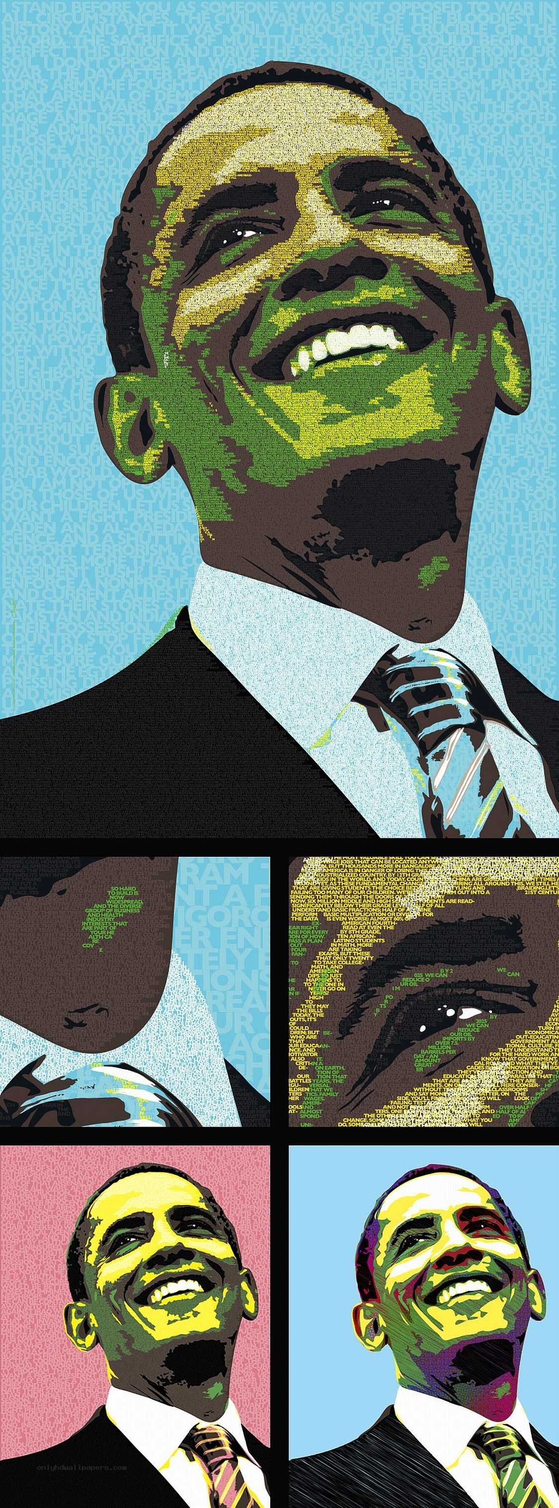 Obama portrait collage