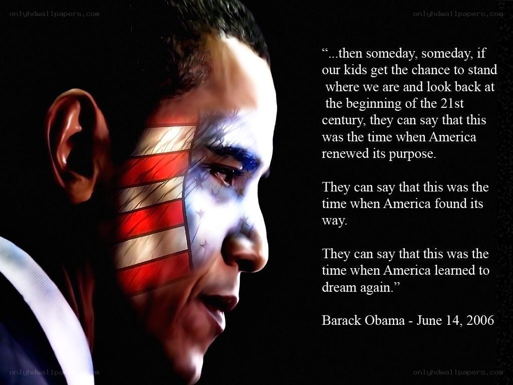 Obama quote with flag art