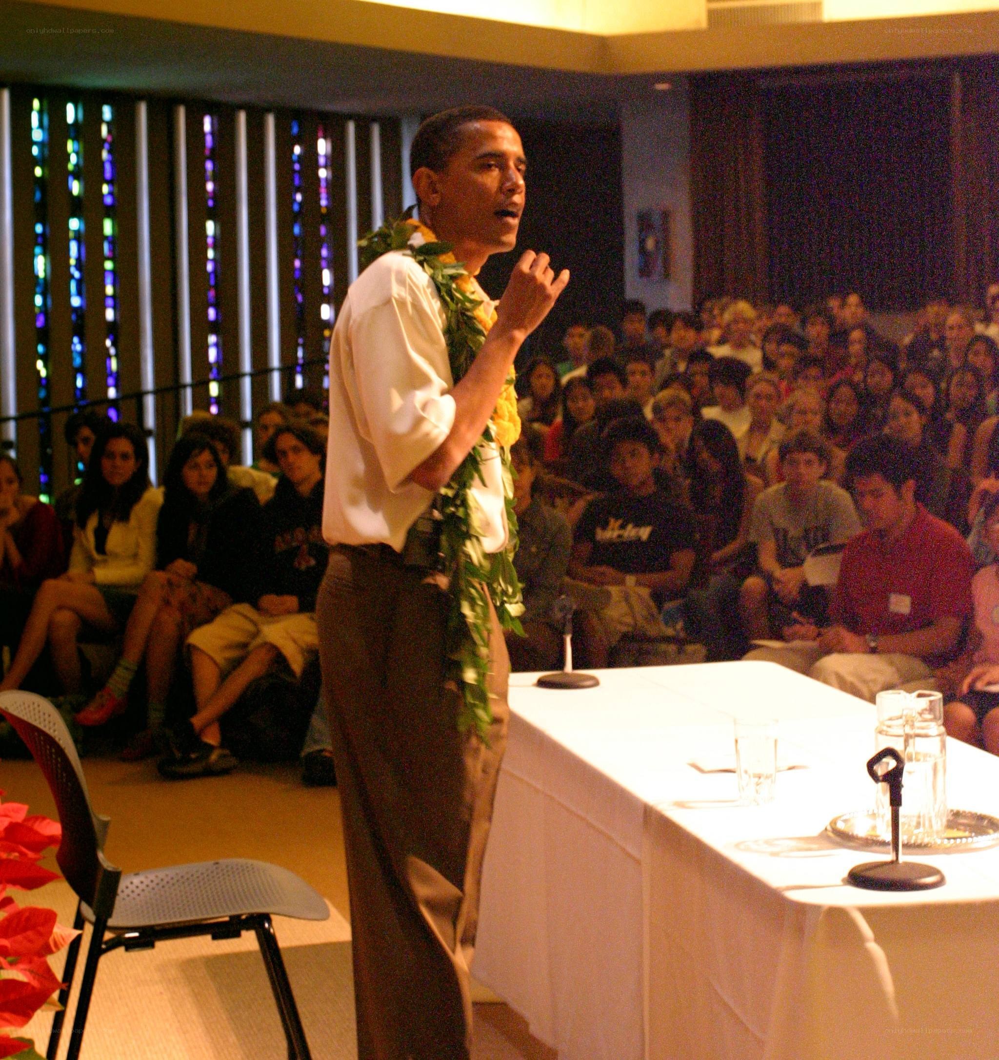 Obama speaking at event