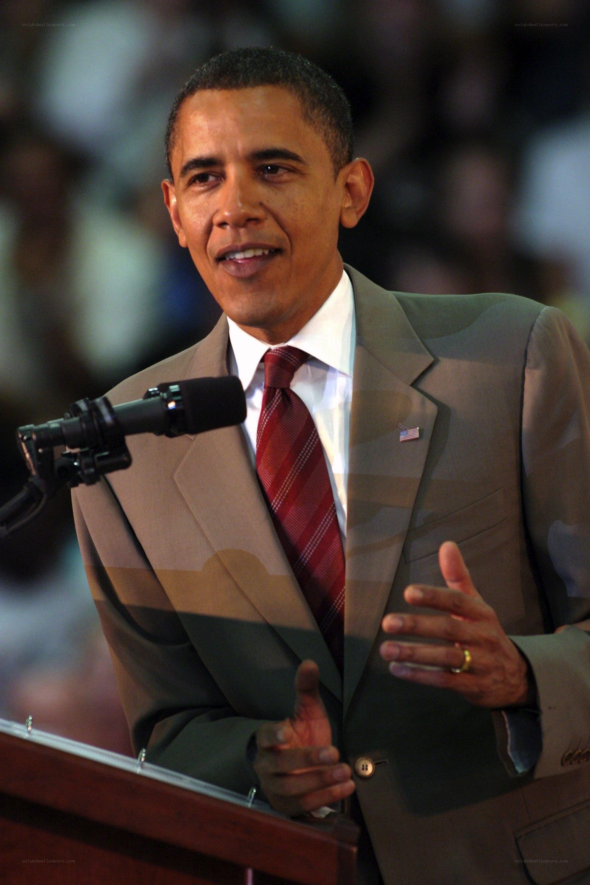 Obama speaking at podium
