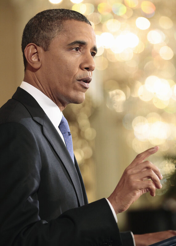 Obama speaking at podium