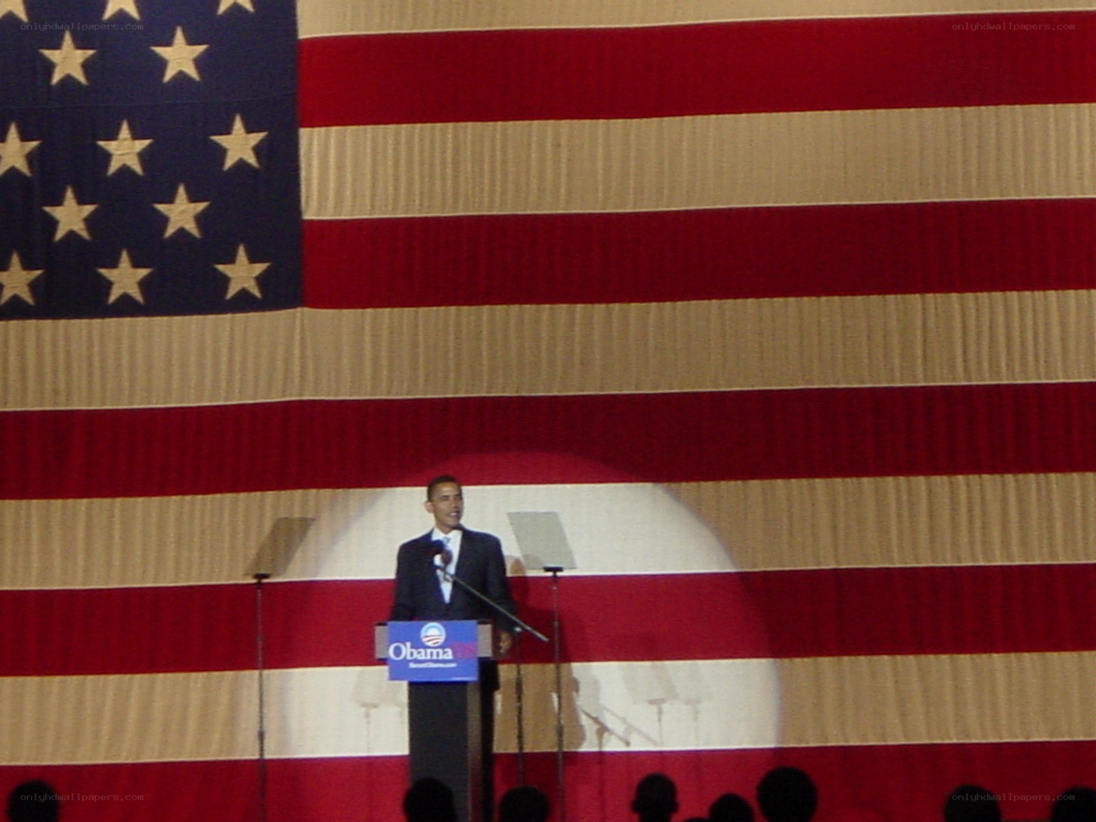 Obama speaking at rally