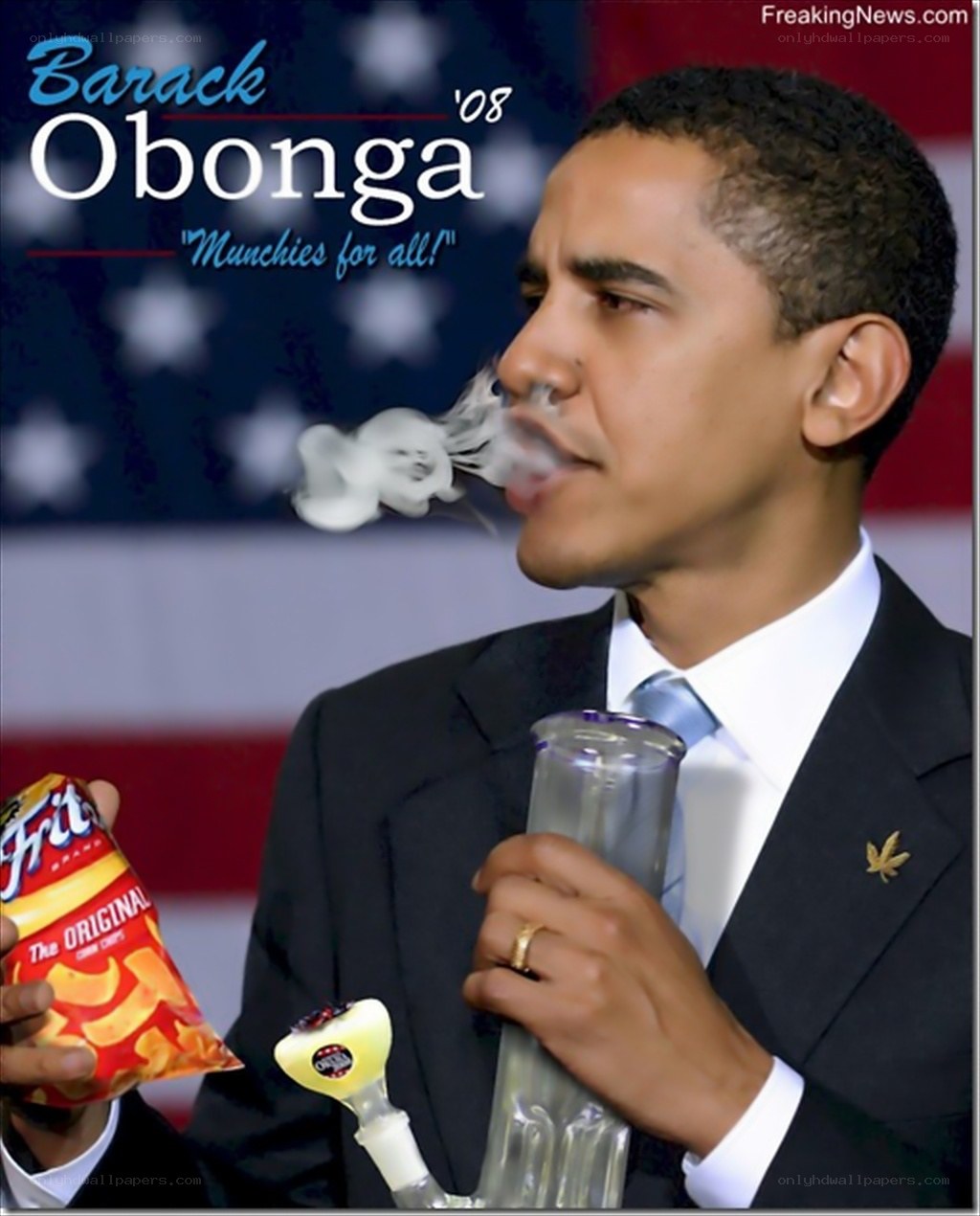Obama with a bong and chips