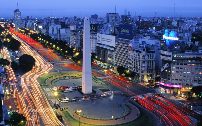 Obelisco De Buenos Aires — Blue, Dramatic, Night