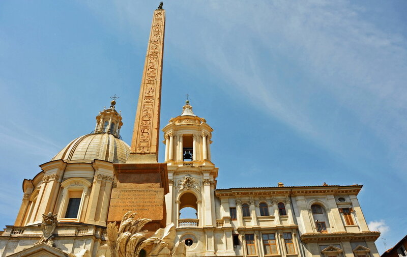 Obelisk and church in Rome