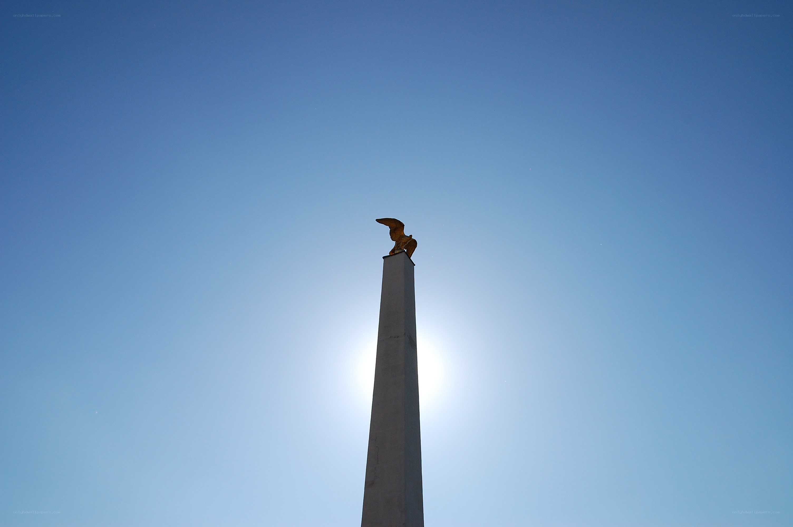 obelisk with golden eagle statue