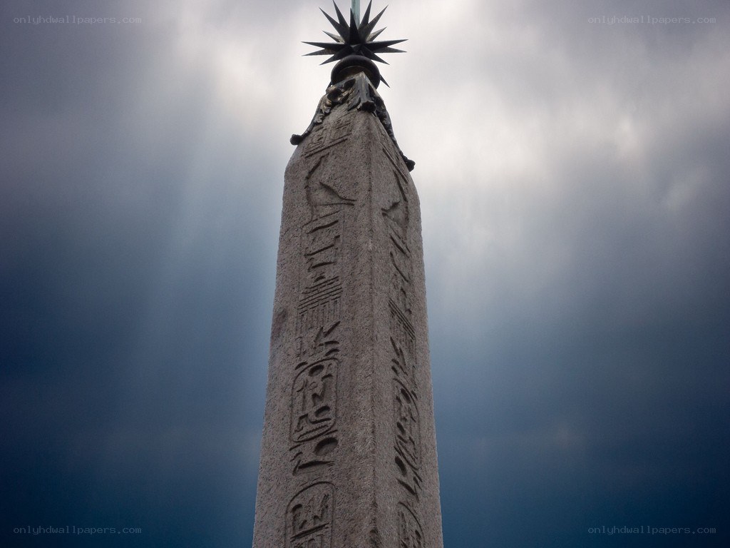 Obelisk with star-topped spire