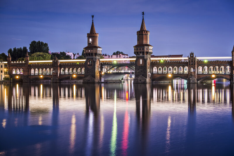 Oberbaum Bridge at Night — Blue