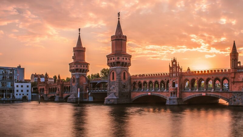 Oberbaum Bridge at Sunset