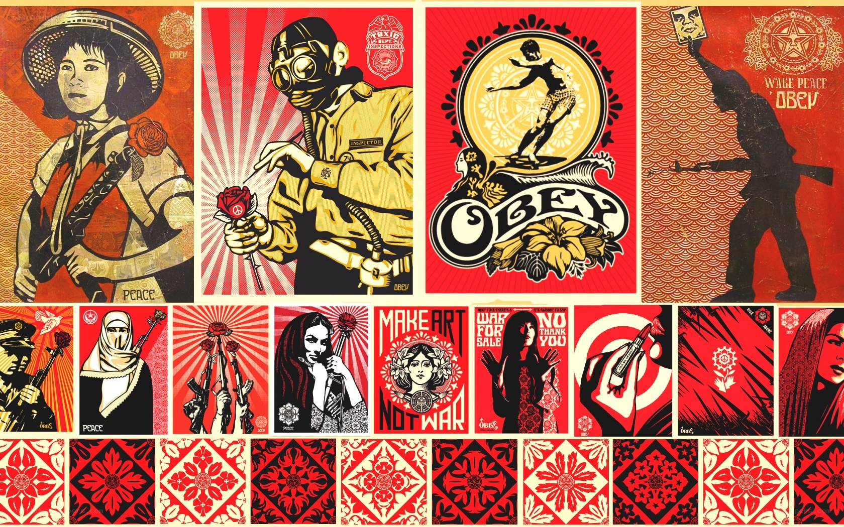 Obey street art collage