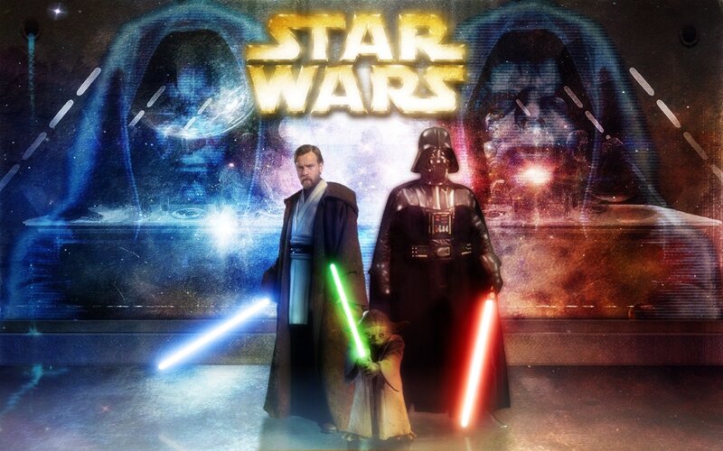 Obi-Wan Kenobi and Darth Vader — Blue