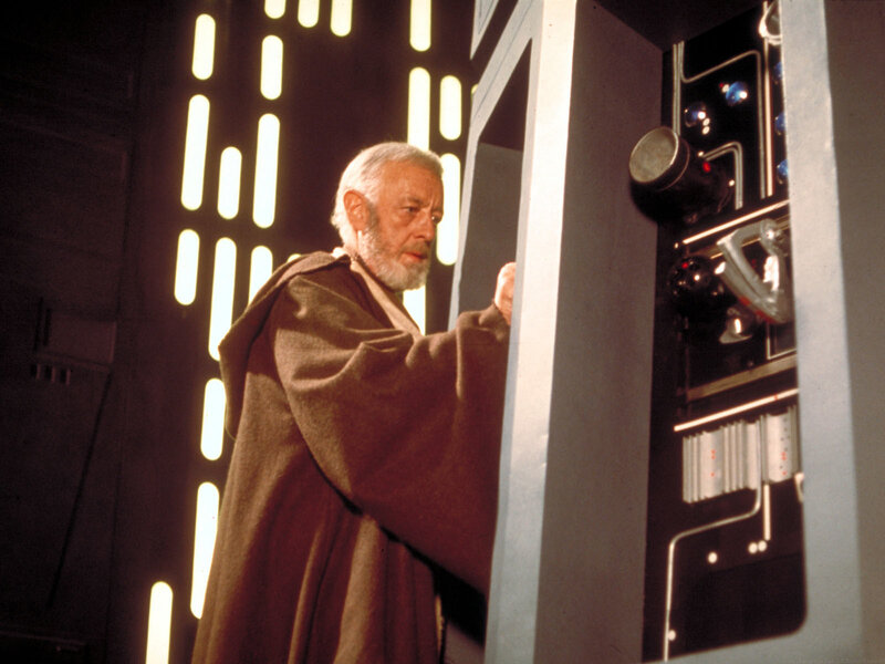 Obi-Wan Kenobi in a spaceship