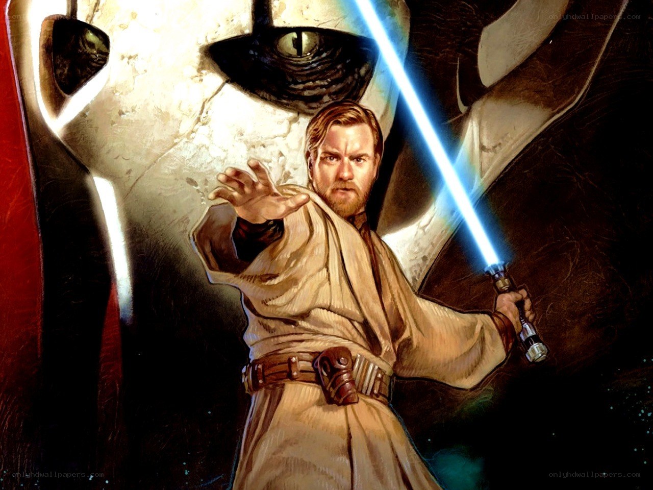 Obi-Wan Kenobi with lightsaber