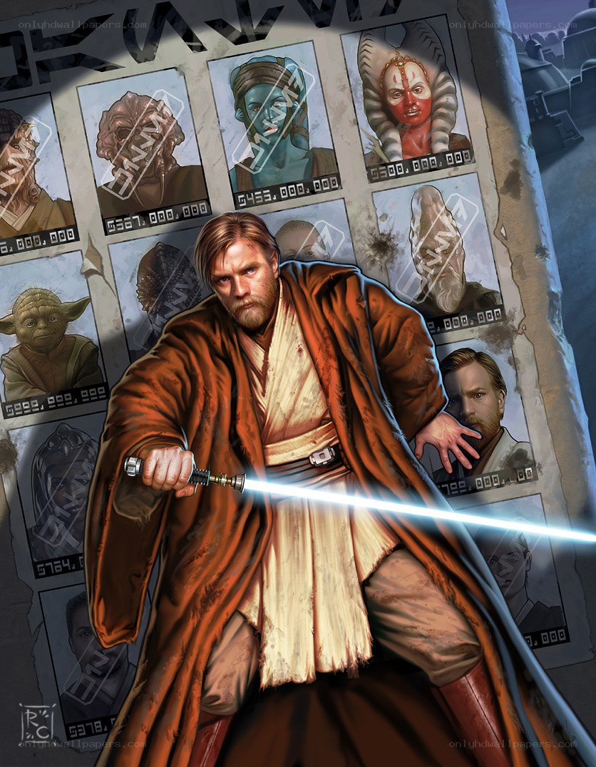 Obi-Wan Kenobi with lightsaber