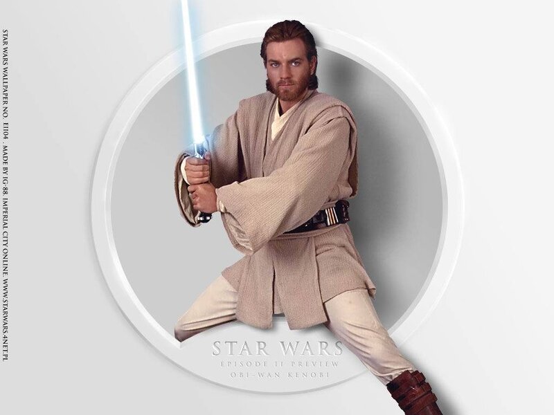 Obi-Wan Kenobi with Lightsaber — Beige