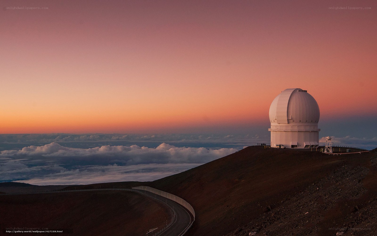 observatory at sunset