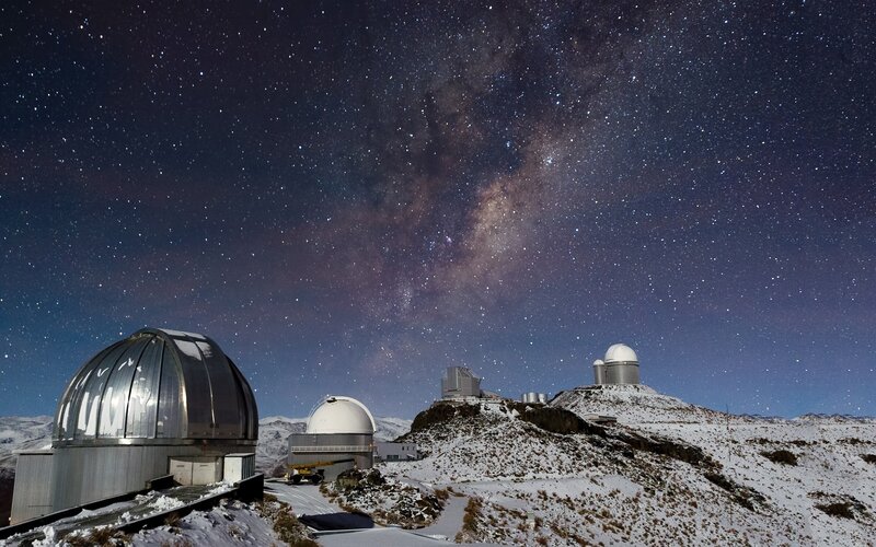 Observatory Domes at Night — Black