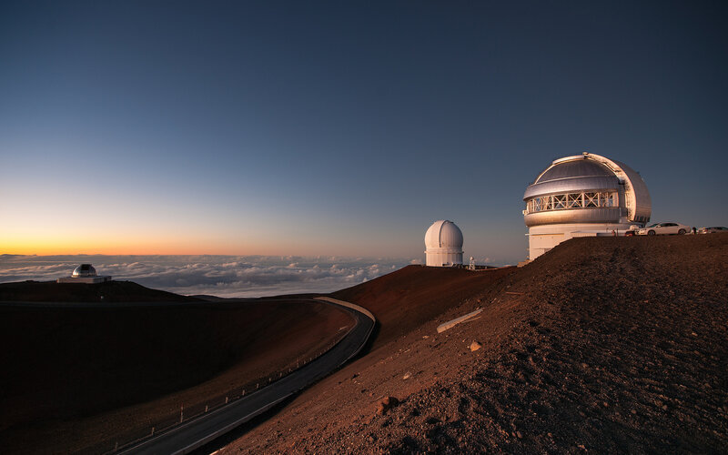 Observatory Domes on Mountain