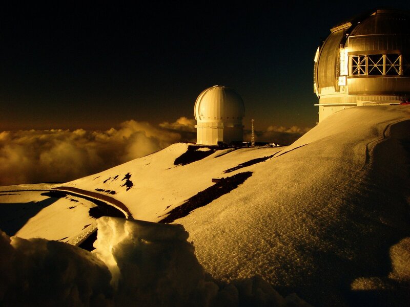 Observatory Domes on Snow