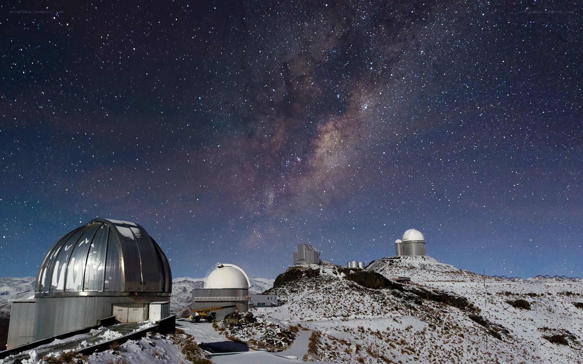 Observatory under starry sky