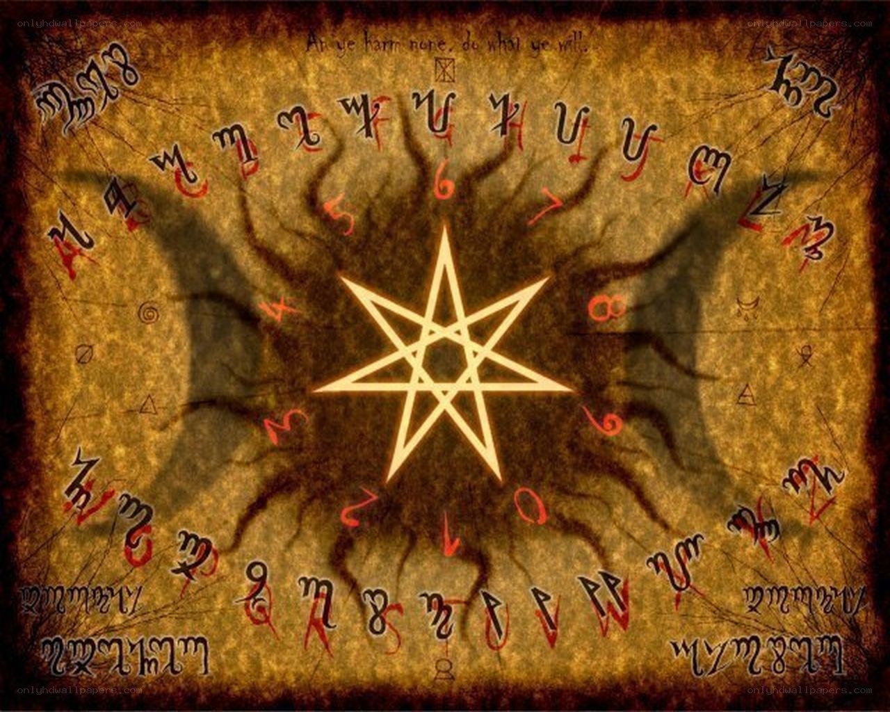 occult symbol with pentagram