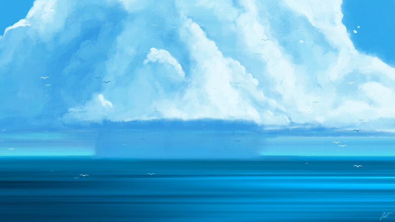 Ocean and Cloudscape — Blue