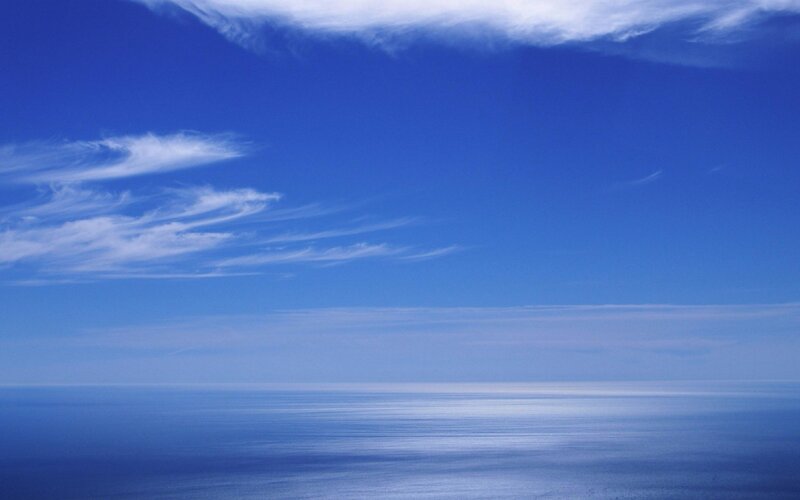 Ocean and Sky — Blue, Clouds