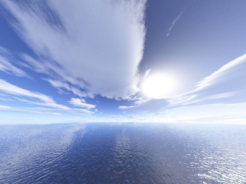 Ocean and Sky — Blue, Serene, Afternoon, 3d Render