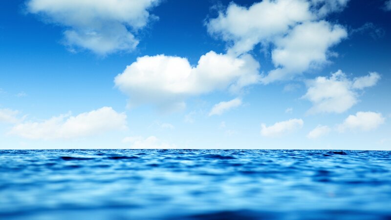 Ocean and Sky — Blue, Serene, Afternoon, Photograph