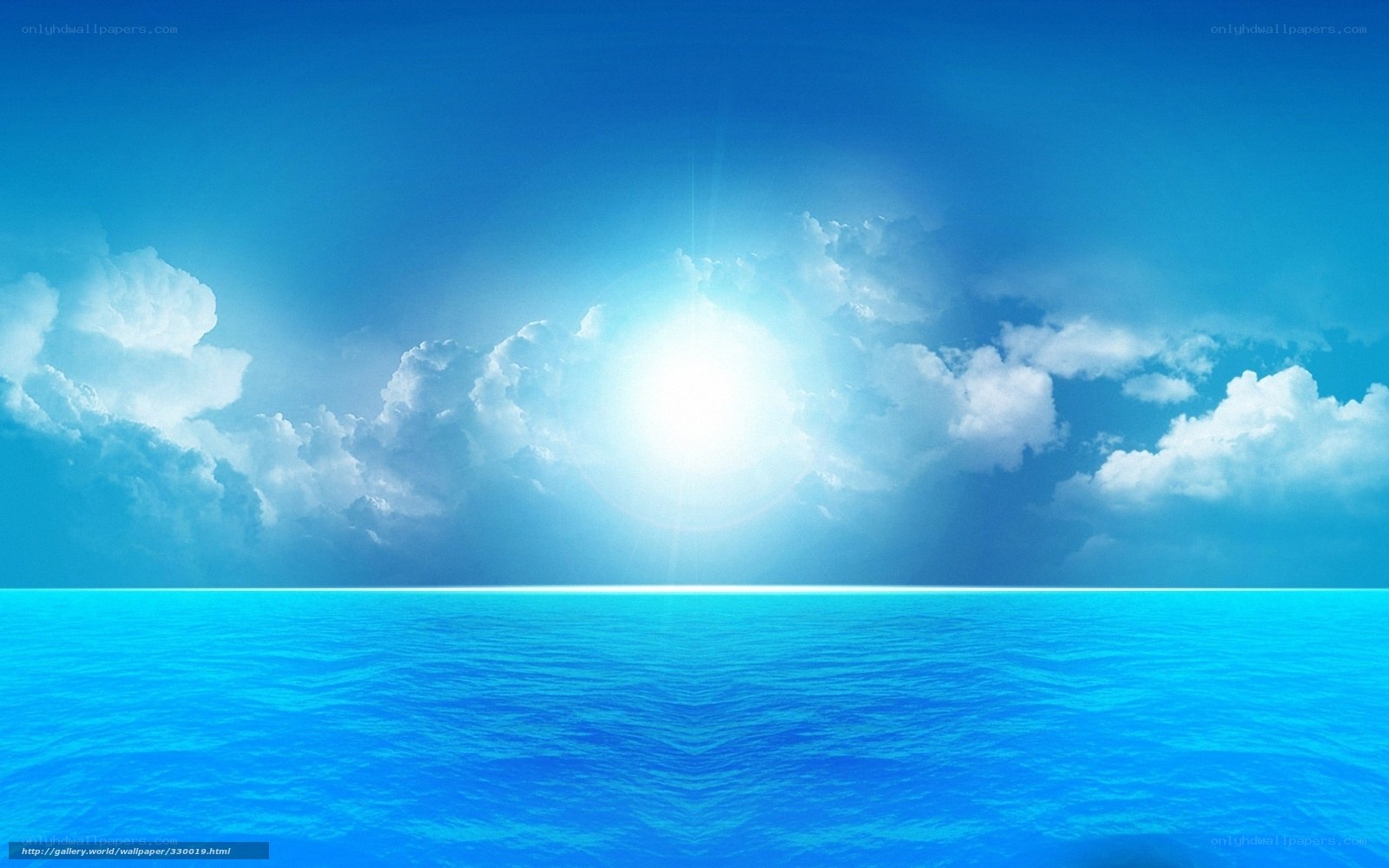Ocean and sky with sun