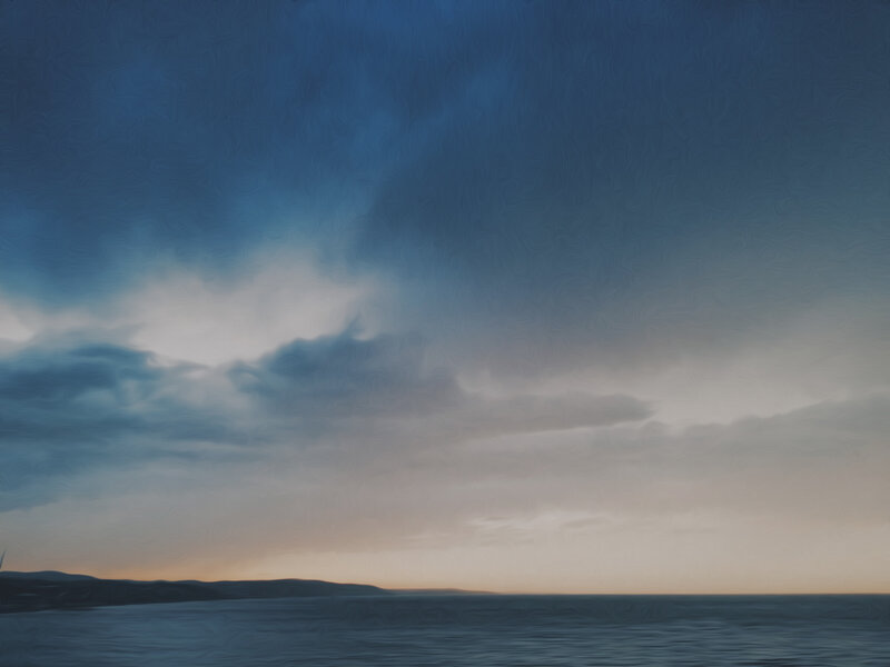 Ocean at Dusk — Blue, Calm
