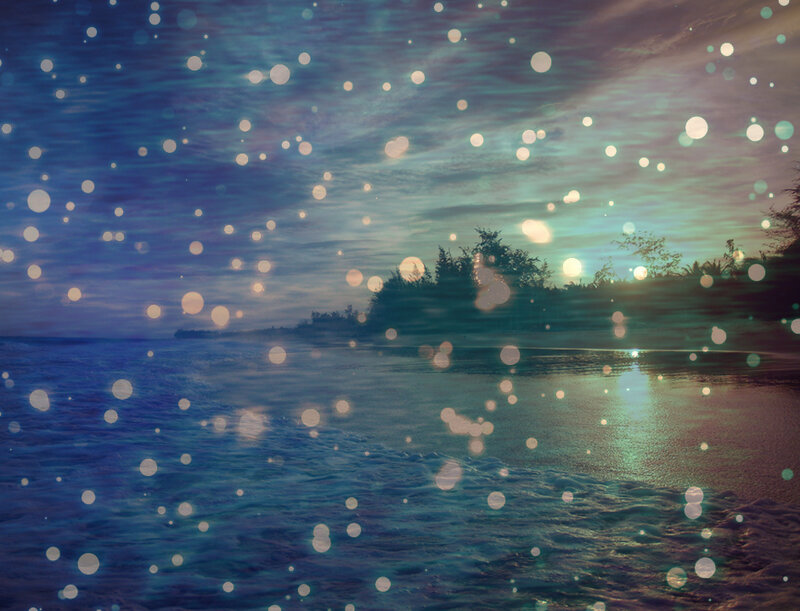 Ocean at Dusk with Sparkles