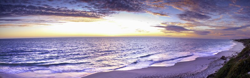 Ocean at Sunset — Blue, Serene, Photograph, Beach