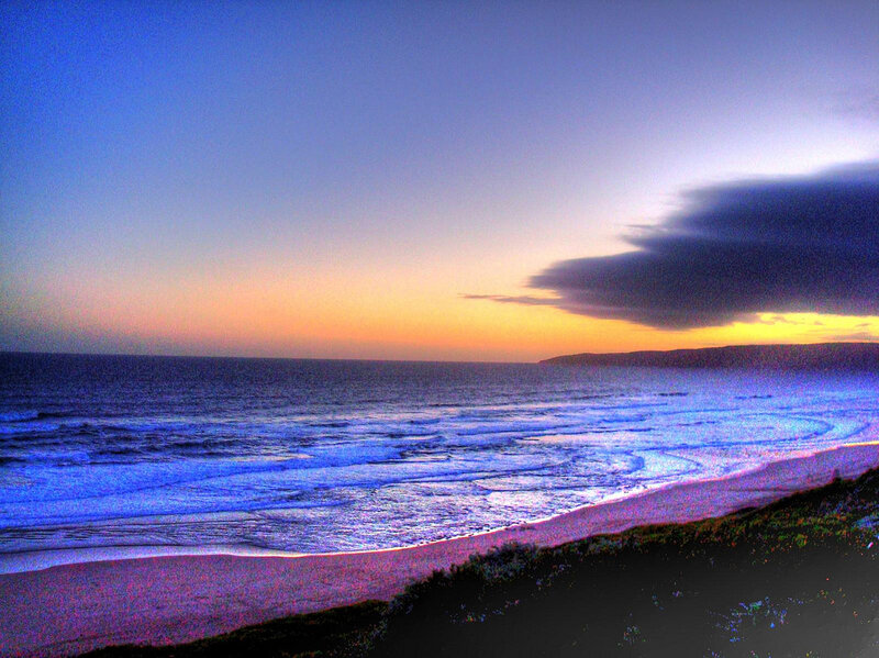Ocean at Sunset — Blue, Serene, Photograph