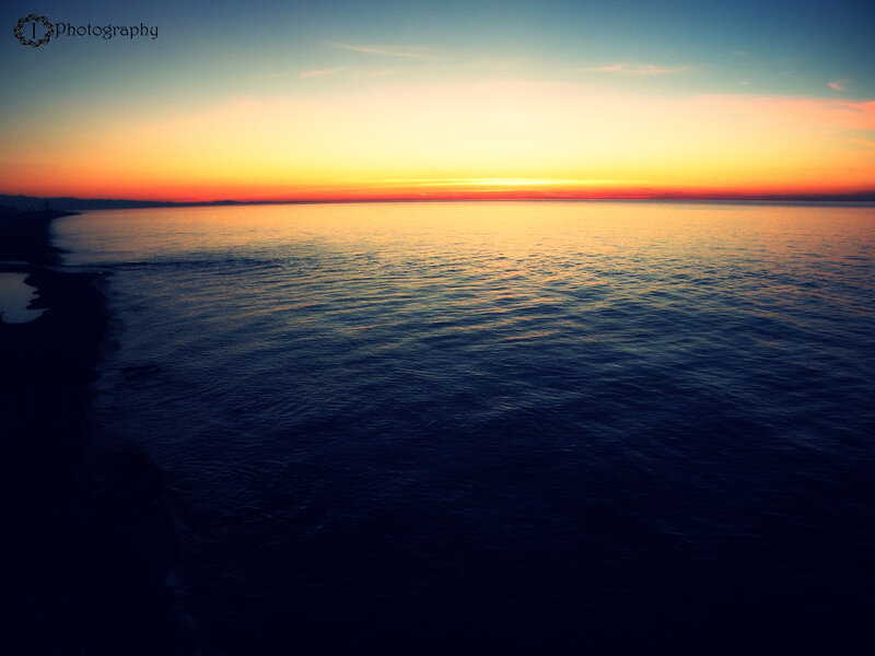 Ocean at Sunset — Blue, Serene
